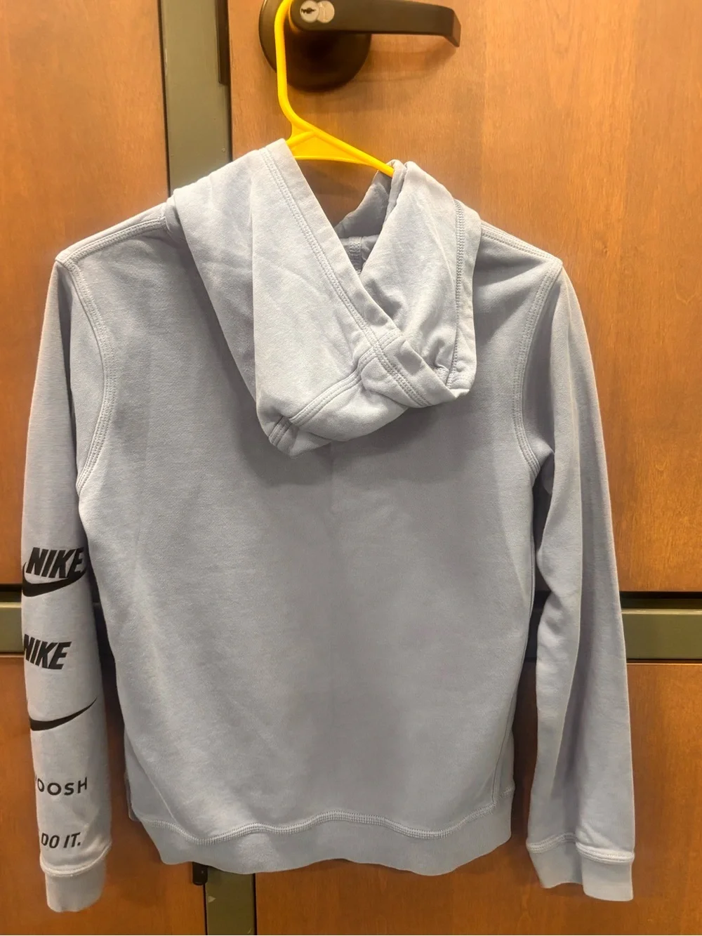 Nike Boys Light Blue Hoodie with Black Logos